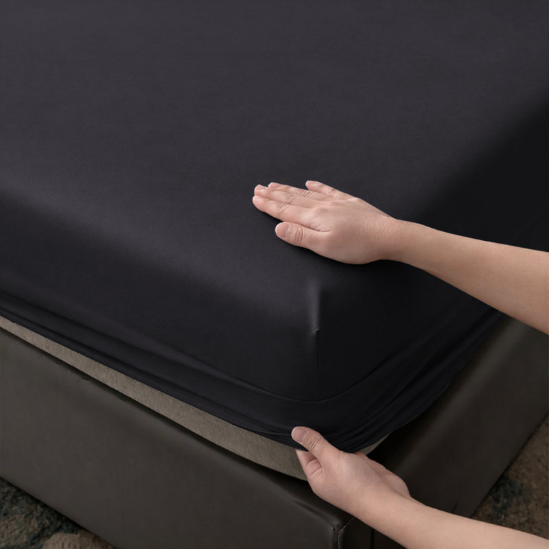 Aspire Homeware Premium 25cm Deep Fitted Sheet for Stylish and Comfortable Bedding, Charcoal, Single (3')