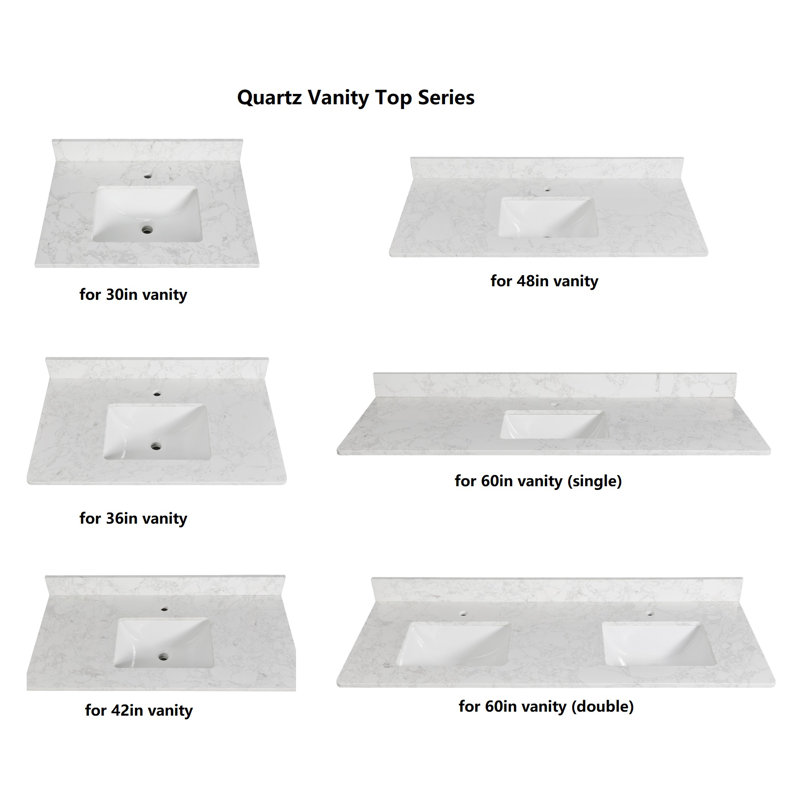 Guein 31" Quartz Single Bathroom Vanity Top with Sink
