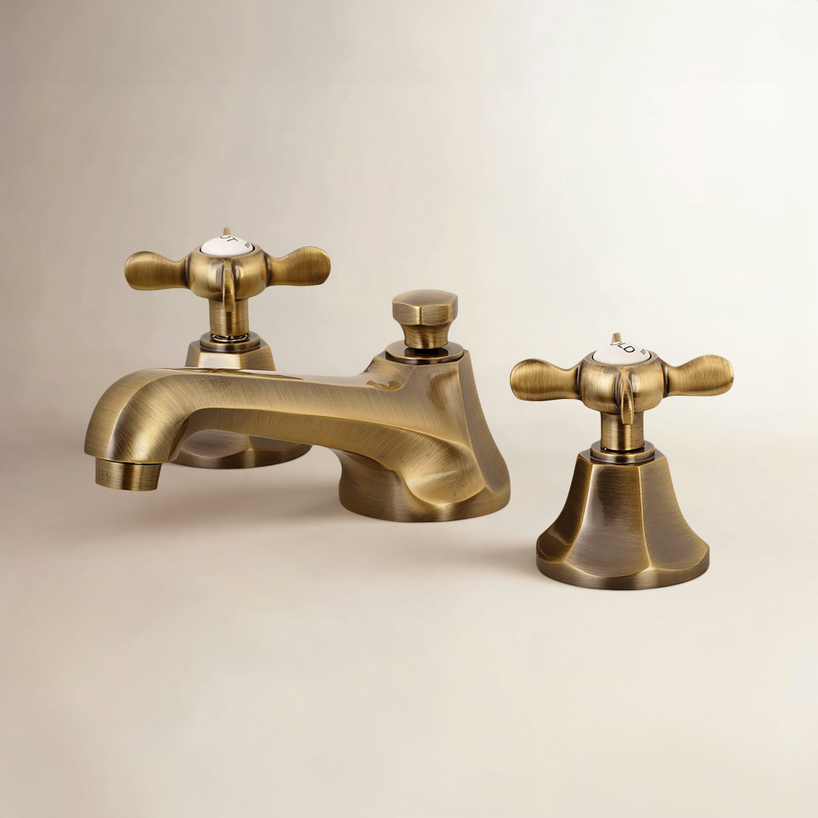Essex Widespread Bathroom Faucet with Drain, Vintage Brass