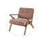 Fauteuil Mid-Century moderne avec base en bois massif, coussins orange, l 30 po x H 32,5 po et l 33,5 po-1168390805