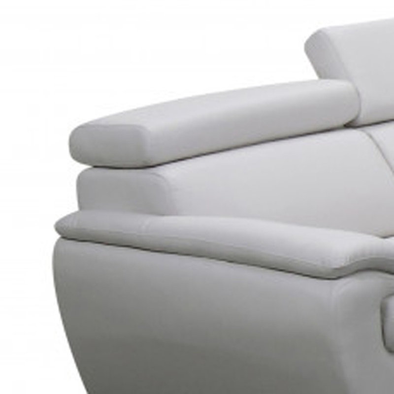 Ensemble de conversation d'intérieur en cuir véritable pour deux personnes Damani, Blanc
