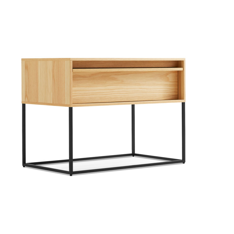 Rule 1 - Drawer Nightstand, Black/White Oak