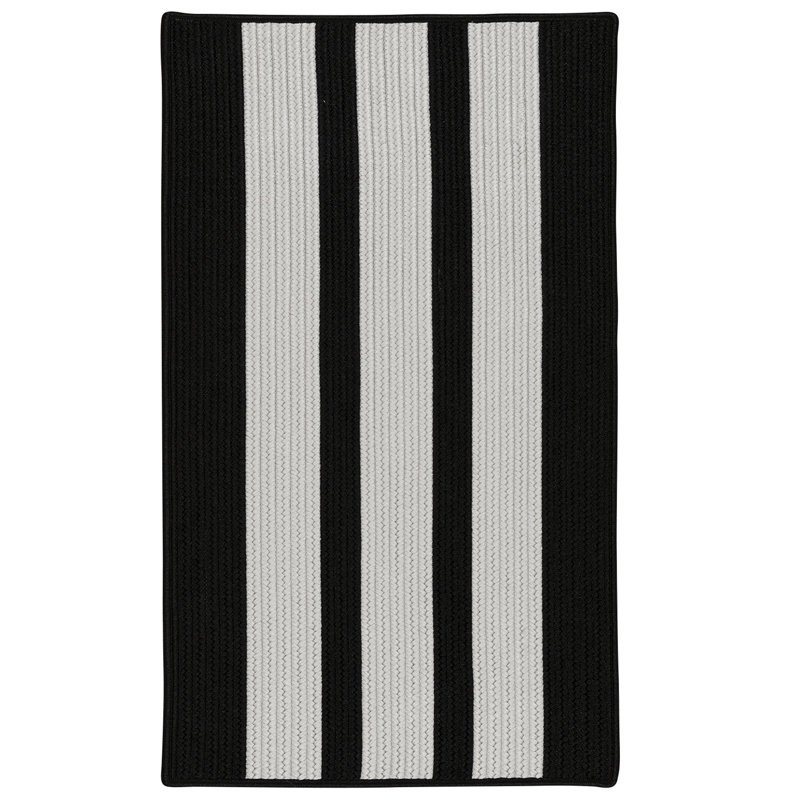 Tapis réversible intérieur / extérieur Wes - ombre noire, Rectangle 6 pi x 9 pi