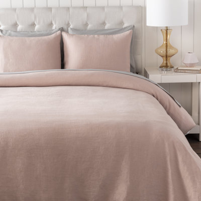 Ensemble de housse de couette réversible 3 pièces en lin pia