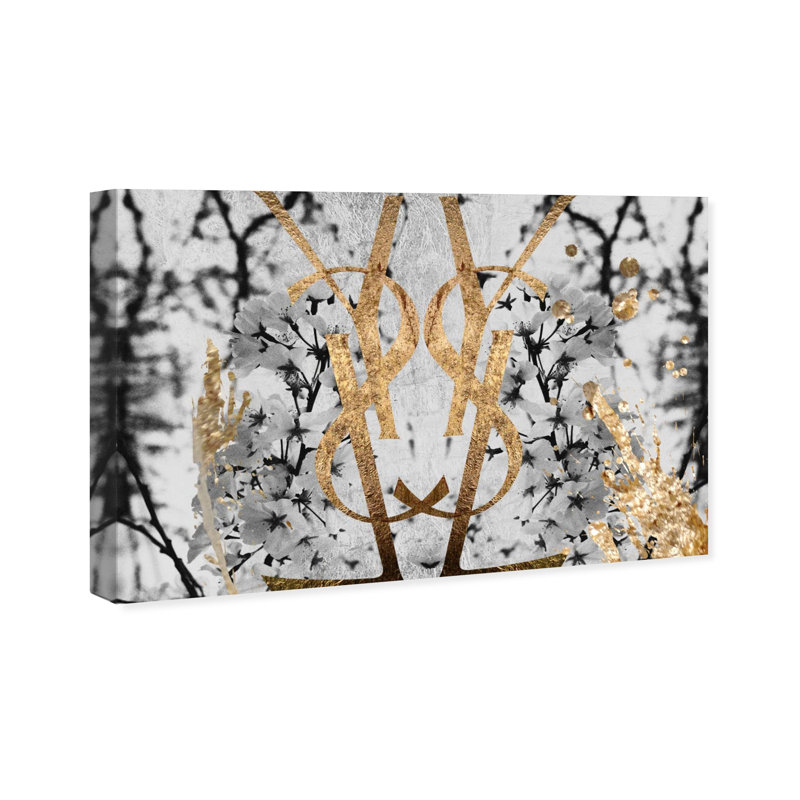 " Botanical Couture Noir ", 16" H x 24" W