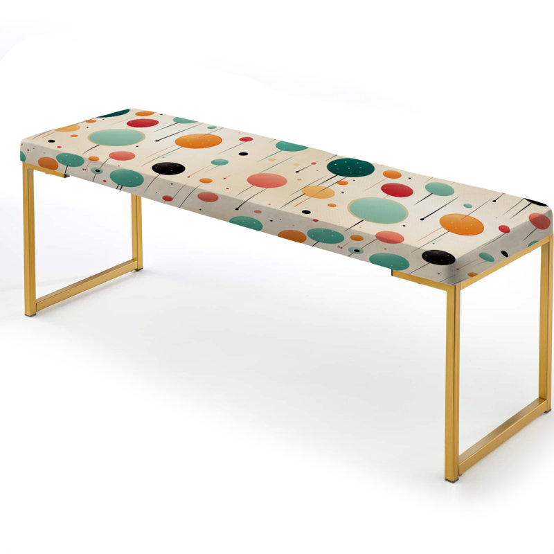 Banc rembourré or, Blue And Beige Funky Polka Dot Delights