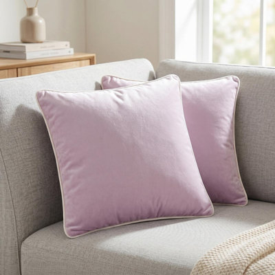 Housse de coussin simple en velours avec bordure roulée noire et blanche