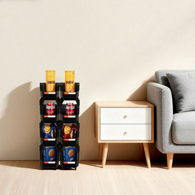 Bacs de rangement en plastique empilables, 10,9 x 5,5 x 5,1 pouces, contenants en plastique pour l'organisation et les bacs de rangement pour placard, garage, petites pièces, fournitures de bureau et autres accessoires, noir