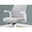 Fauteuil de bureau ergonomique, tissu gris, base en métal blanc, filet contemporain rotatif à 360 degrés, hauteur réglable