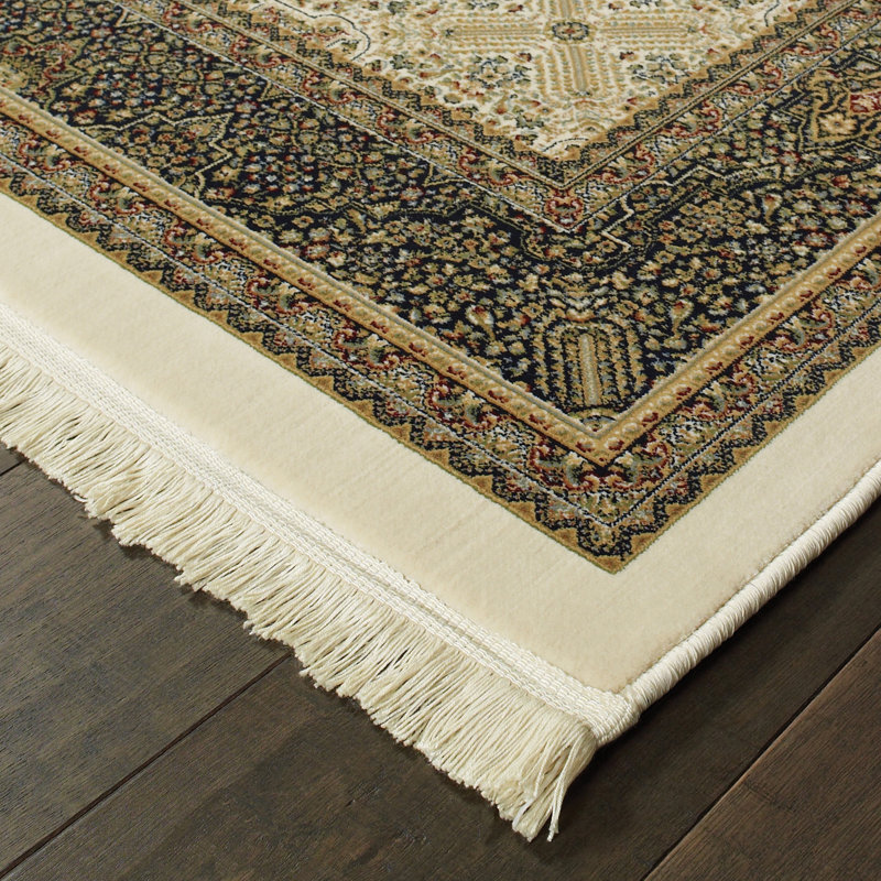 Tapis ivoire tissé à la machine Knepp, Tapis de couloir 2 pi 3 po x 10 pi