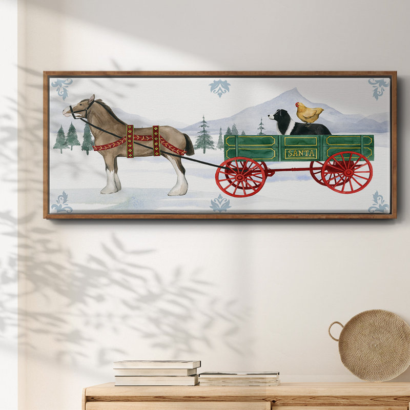 Collection Santa's Farm, toile en C encadrée, H 20 po x l 50 po