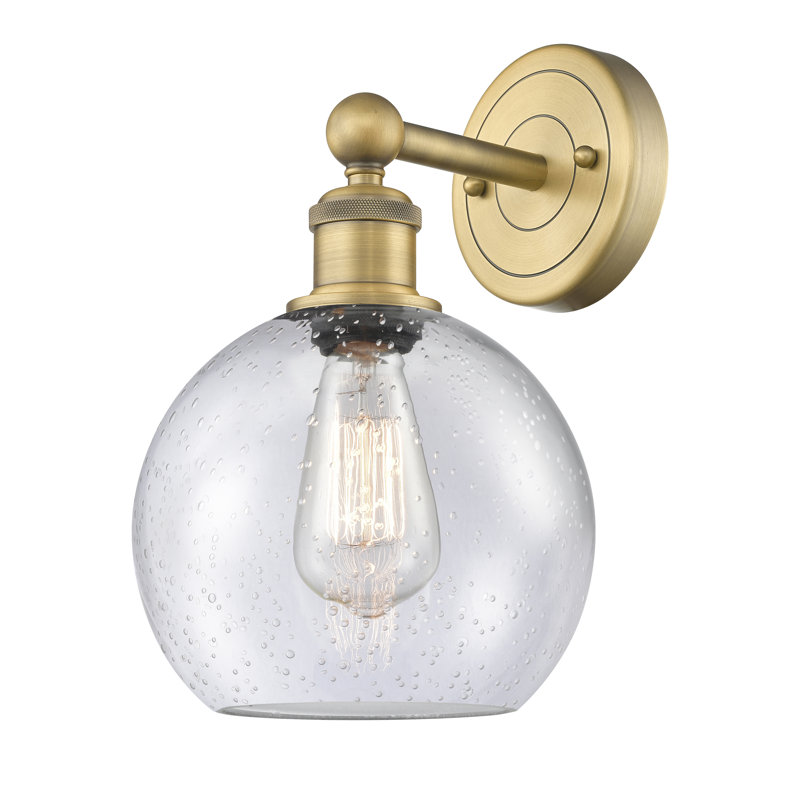 Ellington Steel Armed Sconce, Brushed Brass, Seedy