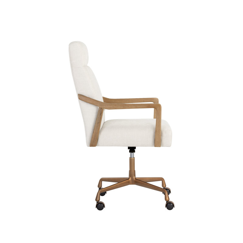 Collin Swivel Office Chair, Heather Ivory Tweed