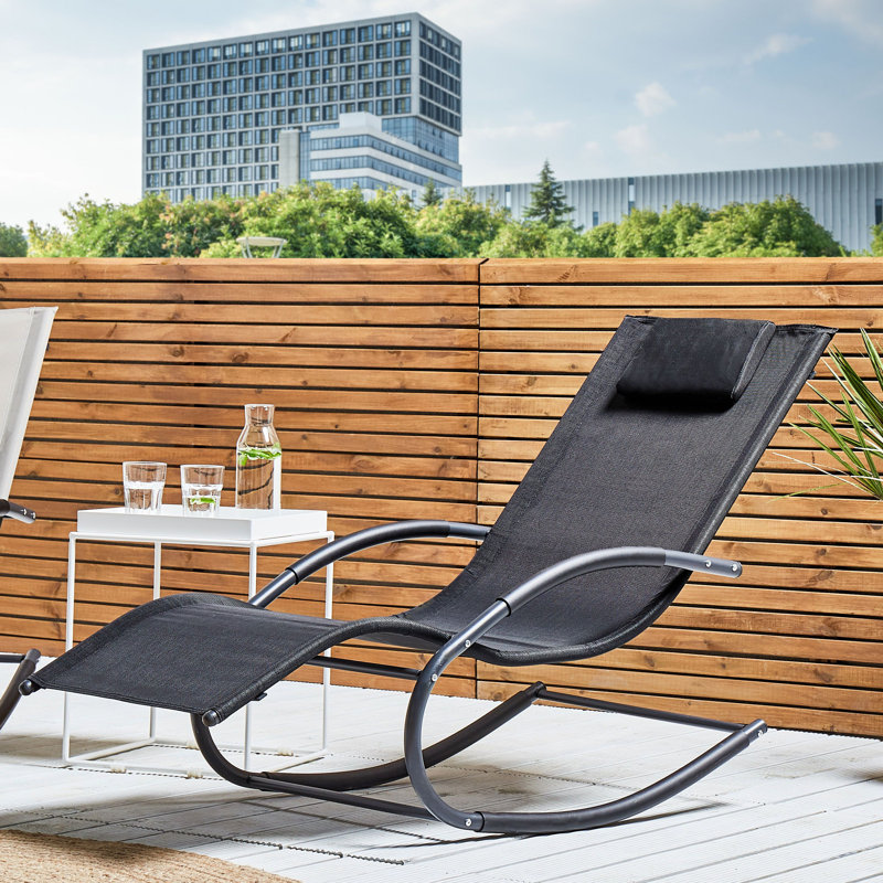 Massanutten 155cm Long Single Chaise, Black