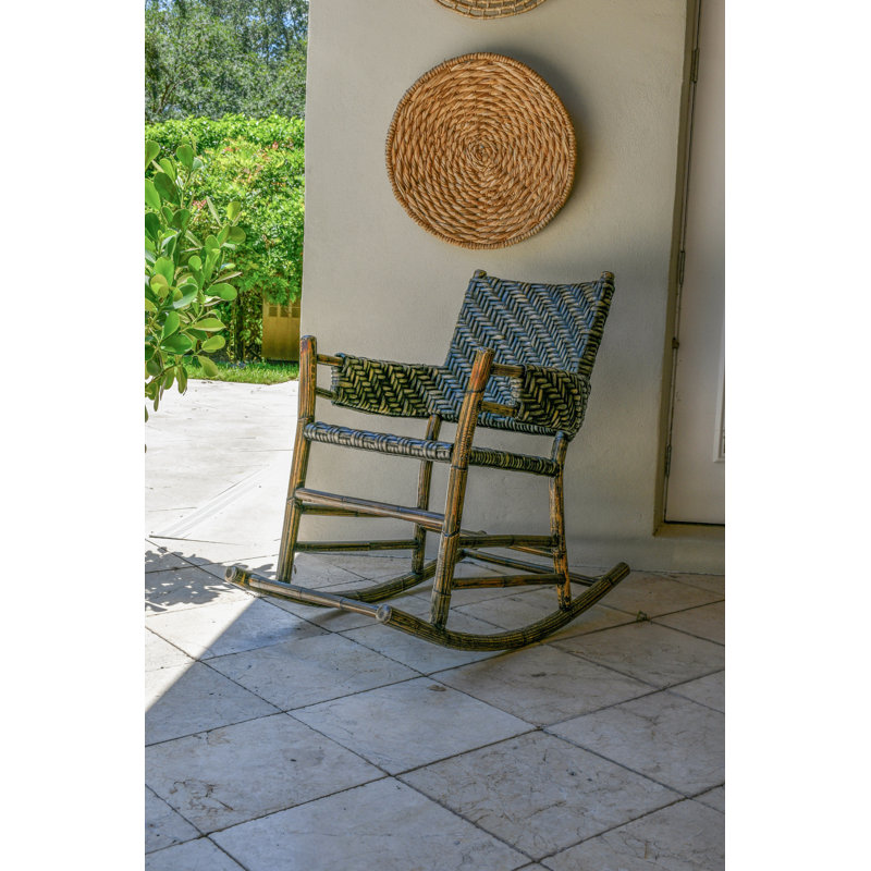 Chaise berçante en rotin naturel Asheville Park