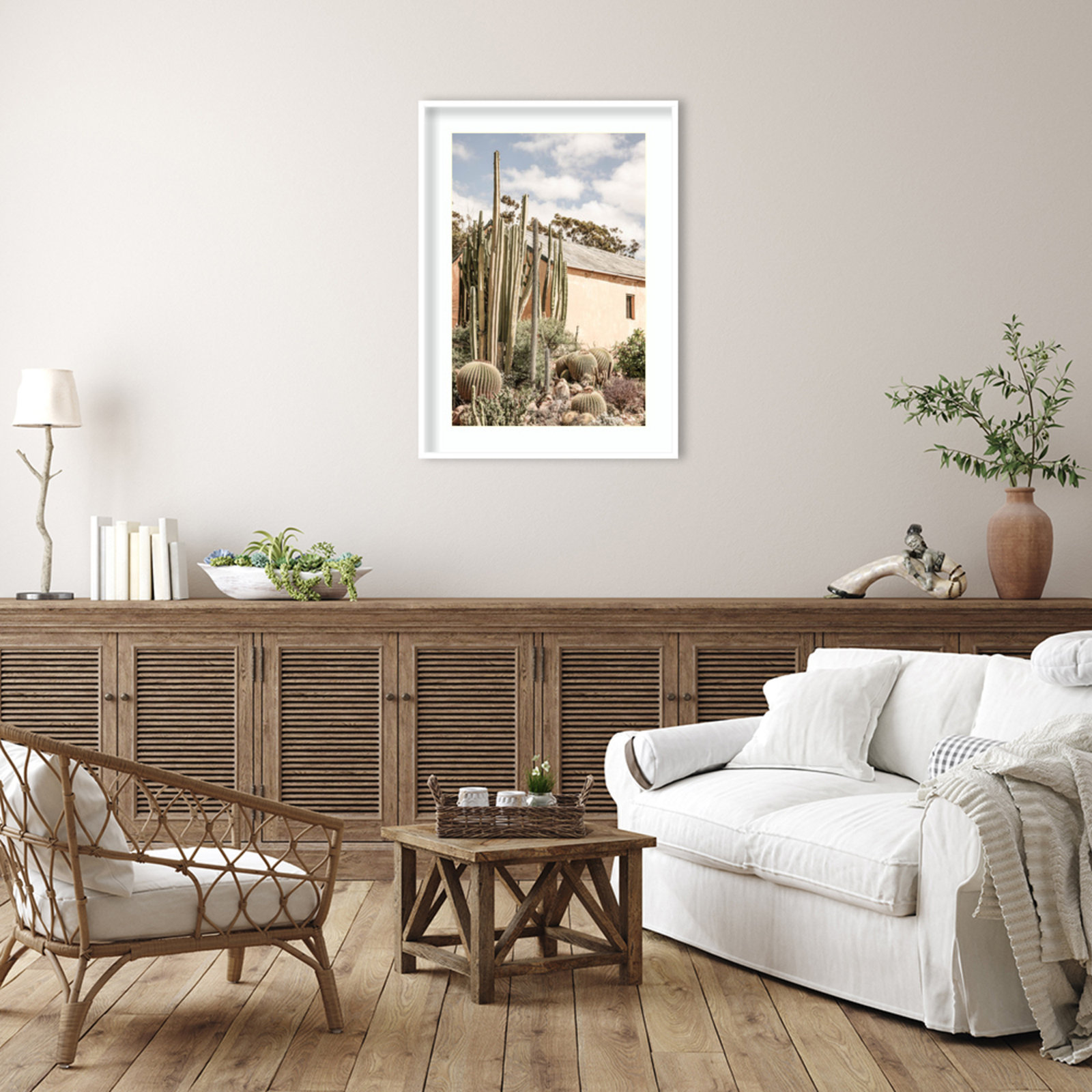 Daisey "Karoo Garden 02" Print, White, 41" H x 30" W