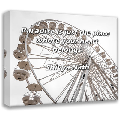 Trinx Gallery Wrapped Canvas By Shivya Nath: "Paradise is just the place where your heart bel