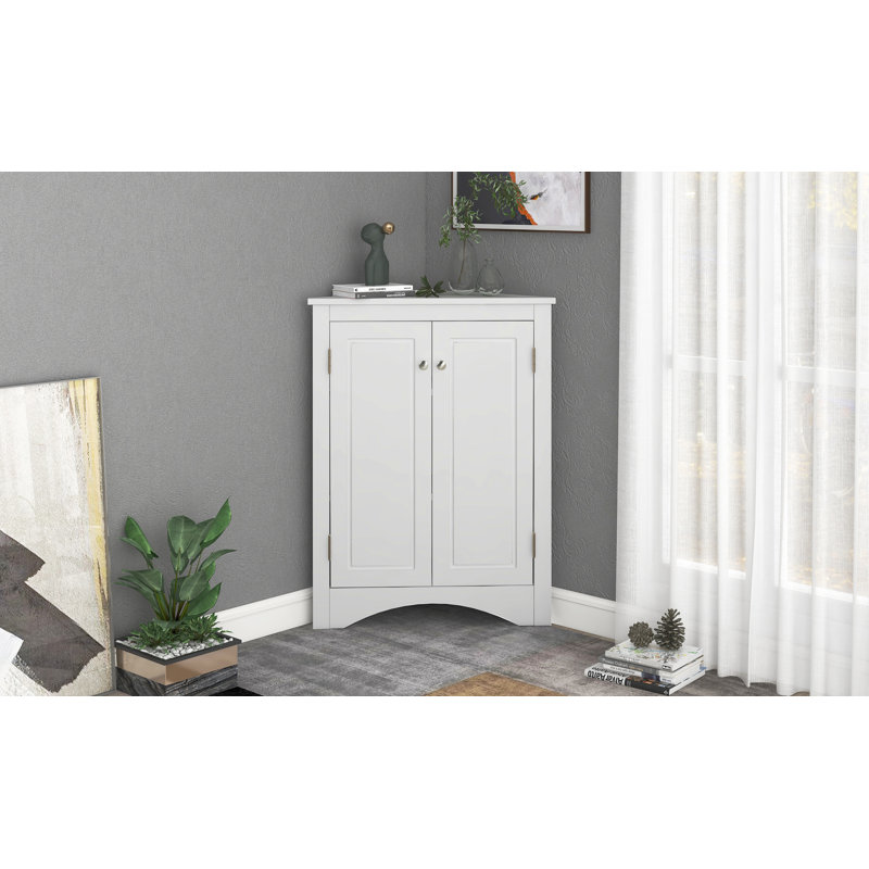 Armoire de coin Delyra, Blanc, H 31,5 po x l 12,87 po x P 23,5 po