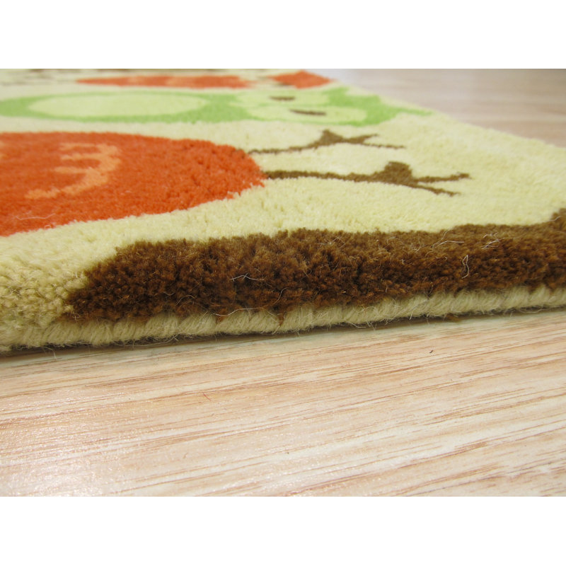 Tapis ivoire touffeté à la main Lacey, Rectangle 7 pi 9 po x 9 pi 9 po