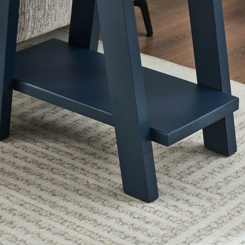 Angeleca End Table with Storage, Navy Blue, 22.05" H x 23.55" W x 14.05" D
