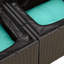  Ensemble de canapé de patio 7 pièces avec coussins en rotin de polyester noir