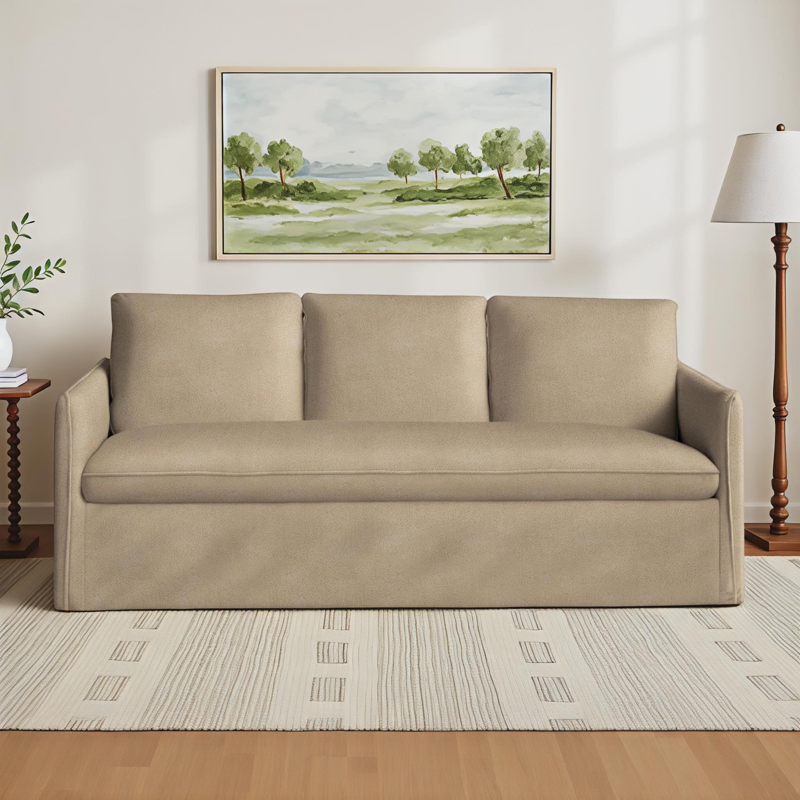Bellatrix 83'' Sofa, Bella Toast Performance Velvet