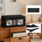 CD Storage Boxes 6-Pack, Non-Woven Stackable DVD Cases with Lid and Handles, Black