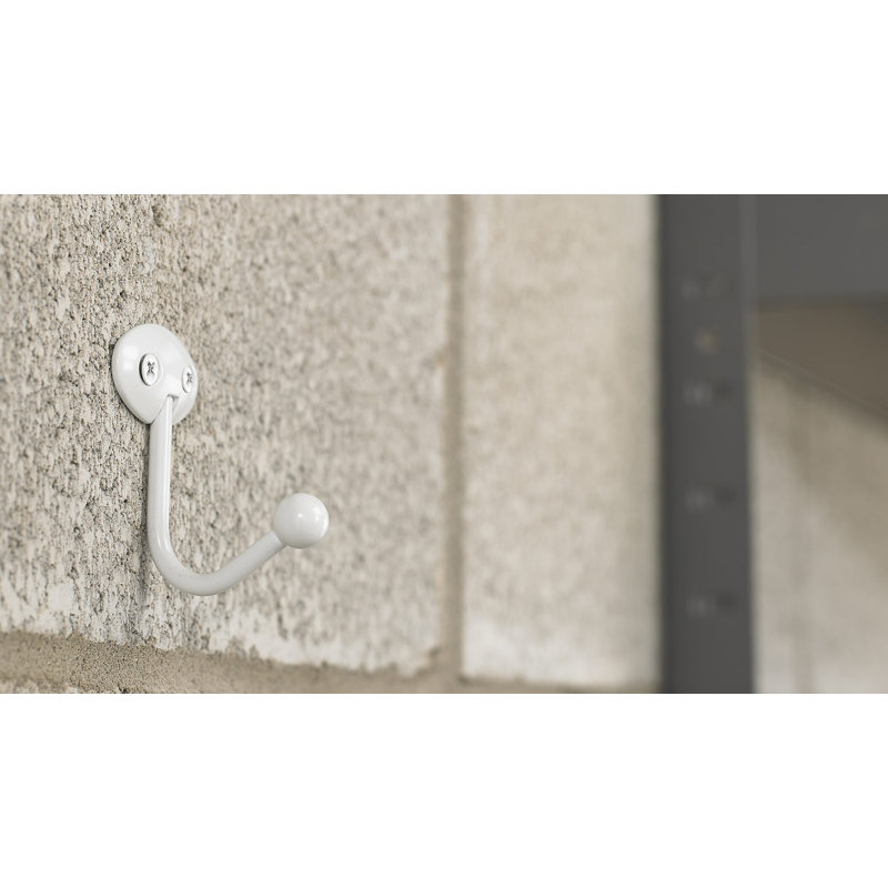 Utility Metal Wall Hook, White