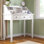 Bureau d'écriture avec huche de rangement Modern Paignt - Structure en bois massif, tablettes et casiers pour la maison, le bureau