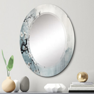 Rasharkin - Miroir mural floral ovale