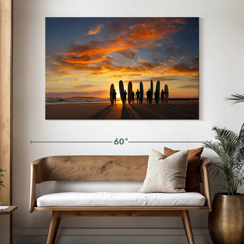 Gillard Malibu Sunrise Surfers, H 34 po x l 51 po