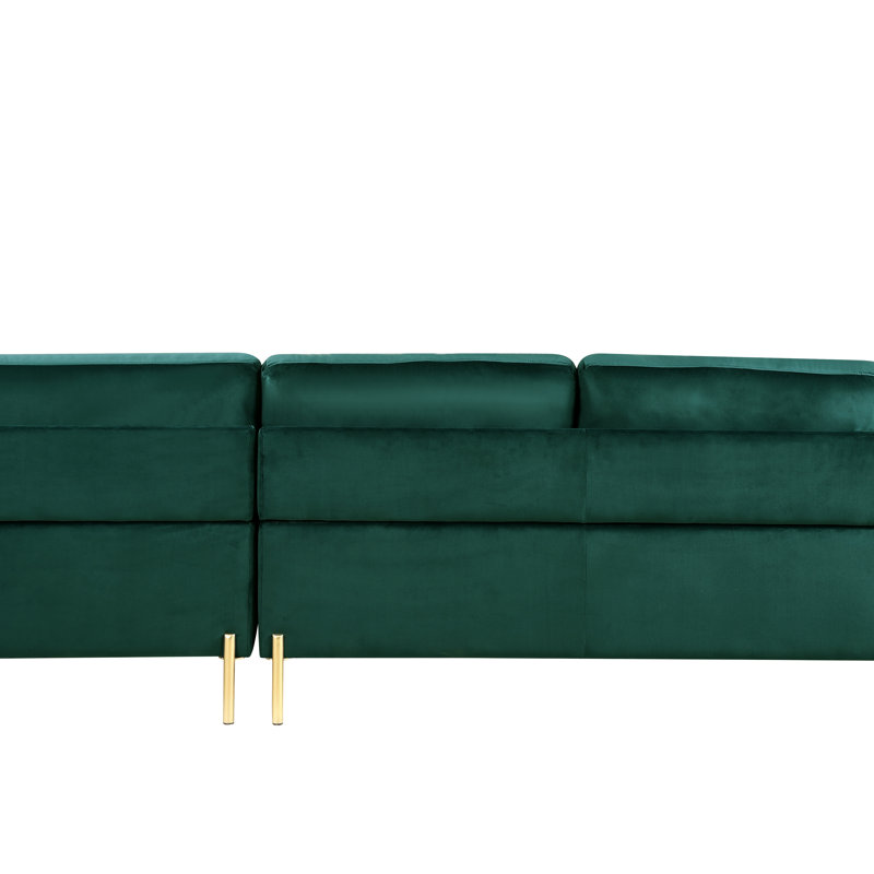 Canapé modulaire en velours avec méridienne Shannon