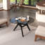 Round Coffee Table with Solid Wood Legs, Minimalist Tempered Glass Table-226824265