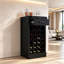 Meuble-bar à vin modulaire noir pour 24 bouteilles, buffet de rangement pour salle à manger-1200687219