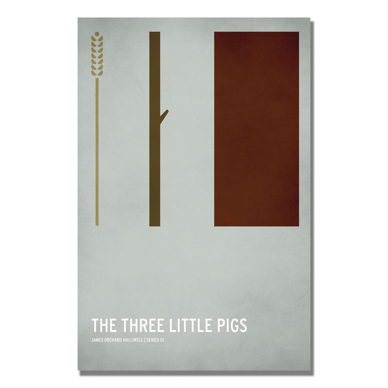 « trois little porc », art sur toile, H 24 po x l 16 po x P 2 po
