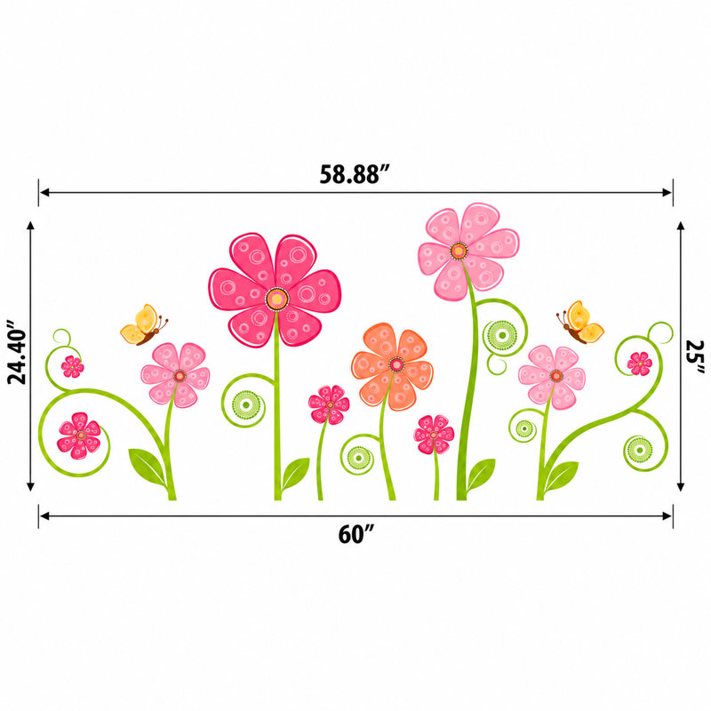 Plants & Flowers Non-Wall Damaging Wall Decal, Scheme A