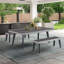 Playcraft Santorini 82" Outdoor Slate Pool Table with Dining Top and 2 Benches
