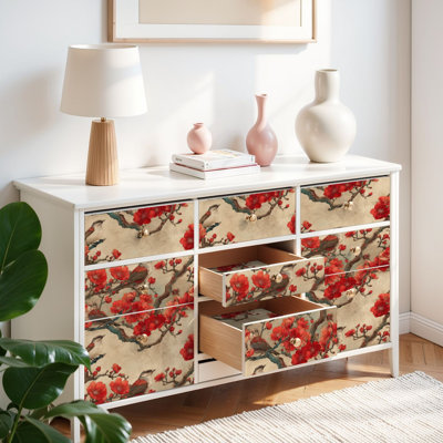 Papier peint adhésif auto-adhésif de luxe Botanical Blossom Songbird
