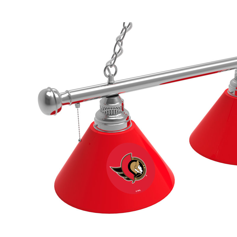 Luminaire suspendu 3 lumières NHL, Chrome, Ottawa Senators