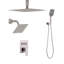 Ensemble de robinet de douche, système de douche de pluie au plafond de 12 pouces avec tête de fixation murale de 6 pouces et douchette à main 4 en 1, valve rotative à double fonction en laiton à 3 fonctions et ensemble de garniture, noir mat-136260297