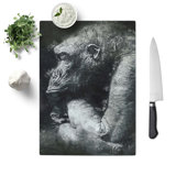 Tempered Glass the Crouching Gorilla in Abstract Chopping Board