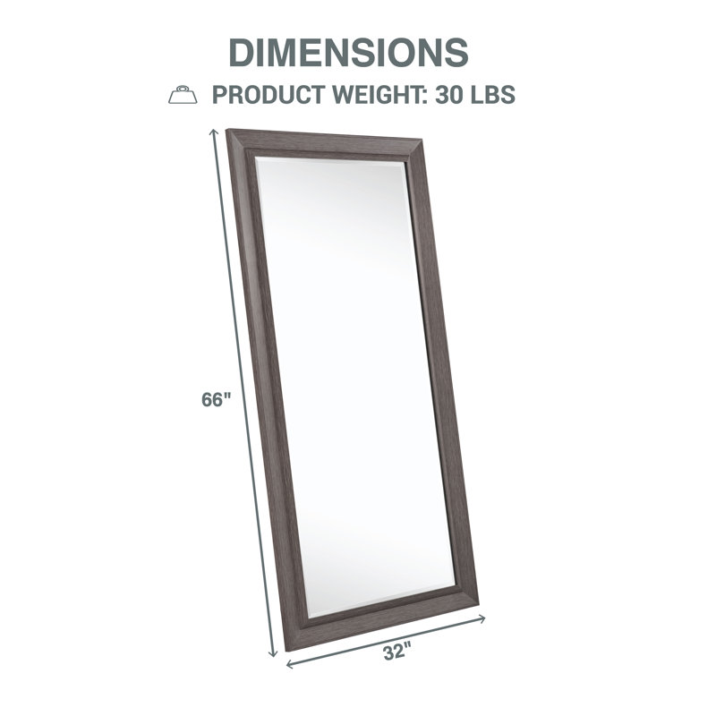 Grand miroir de plancher sur pied Chappell, Espresso