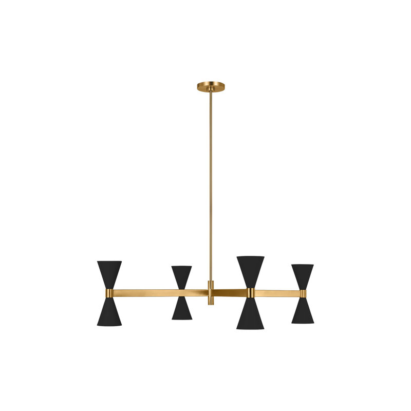 Lustre linéaire à 8 lumières Lancaster, Nuit noire, H 13,13 po x l 32 po x P 32 po