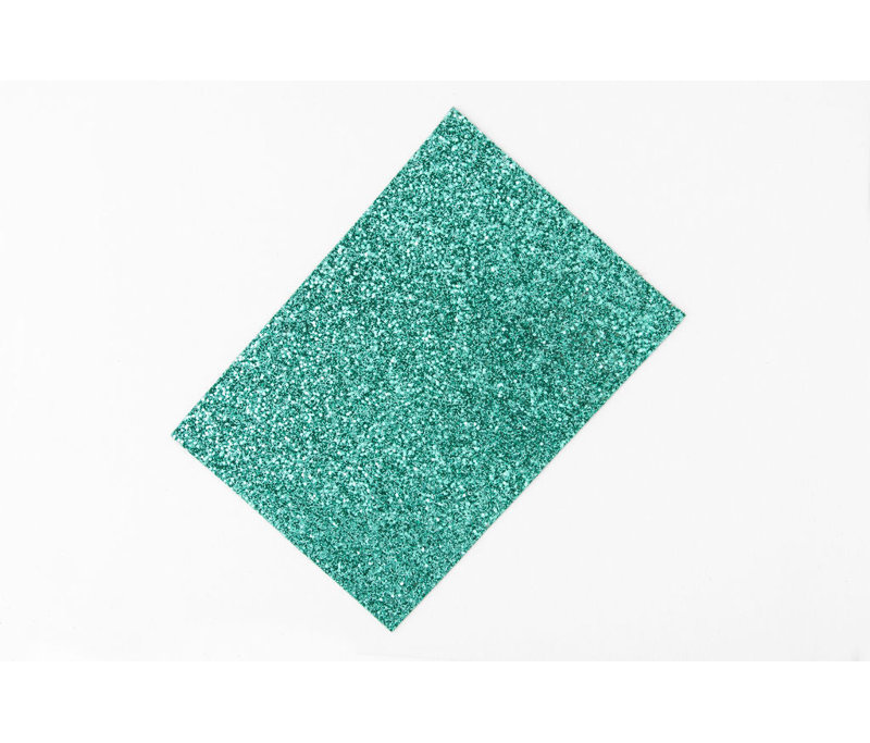 Papier peint à paillettes de 55 po Crawford Aquamarine - vendu à la verge, Turquoise