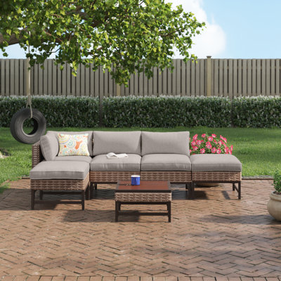 Hesse 5 - Person Modular Patio Conversation Set with Cushions
