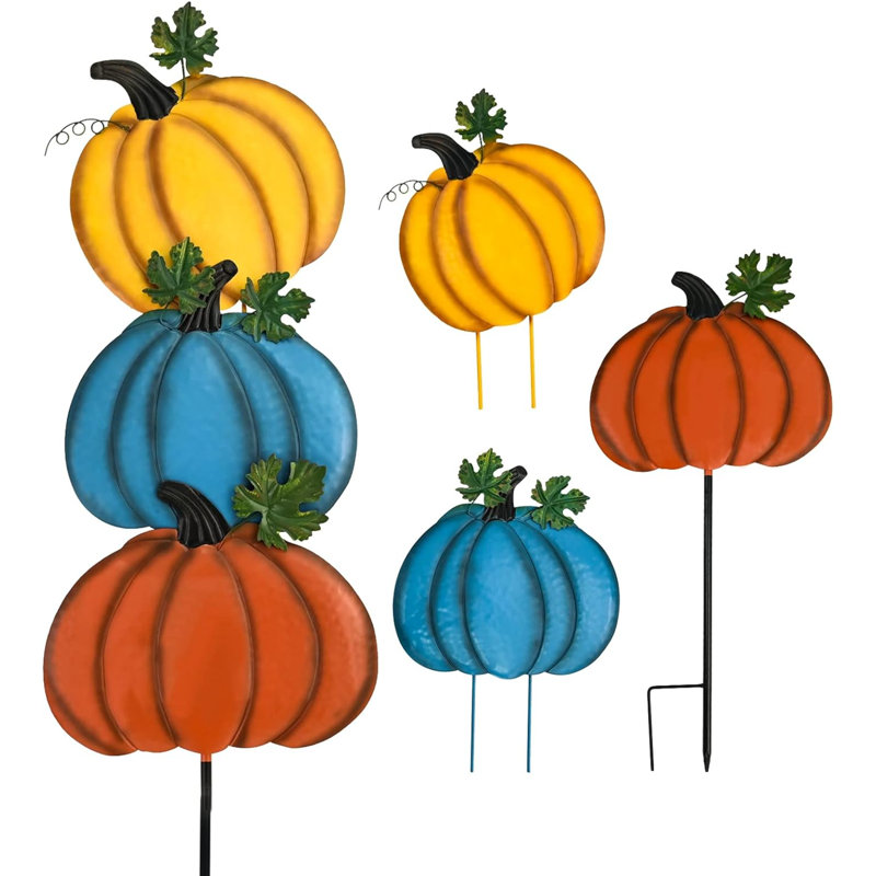 Thanksgiving Decorations Fall Pumpkins Yard Stacked Rustic 3 Stacked (Style-B)