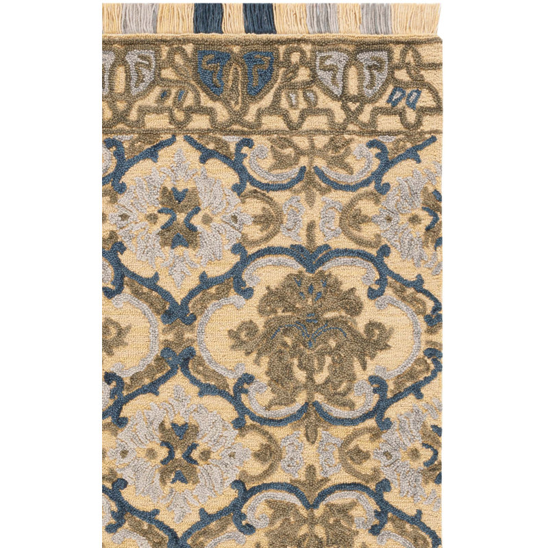 Tapis floral en laine / coton touffeté Blossom, Rectangle 4 pi x 6 pi