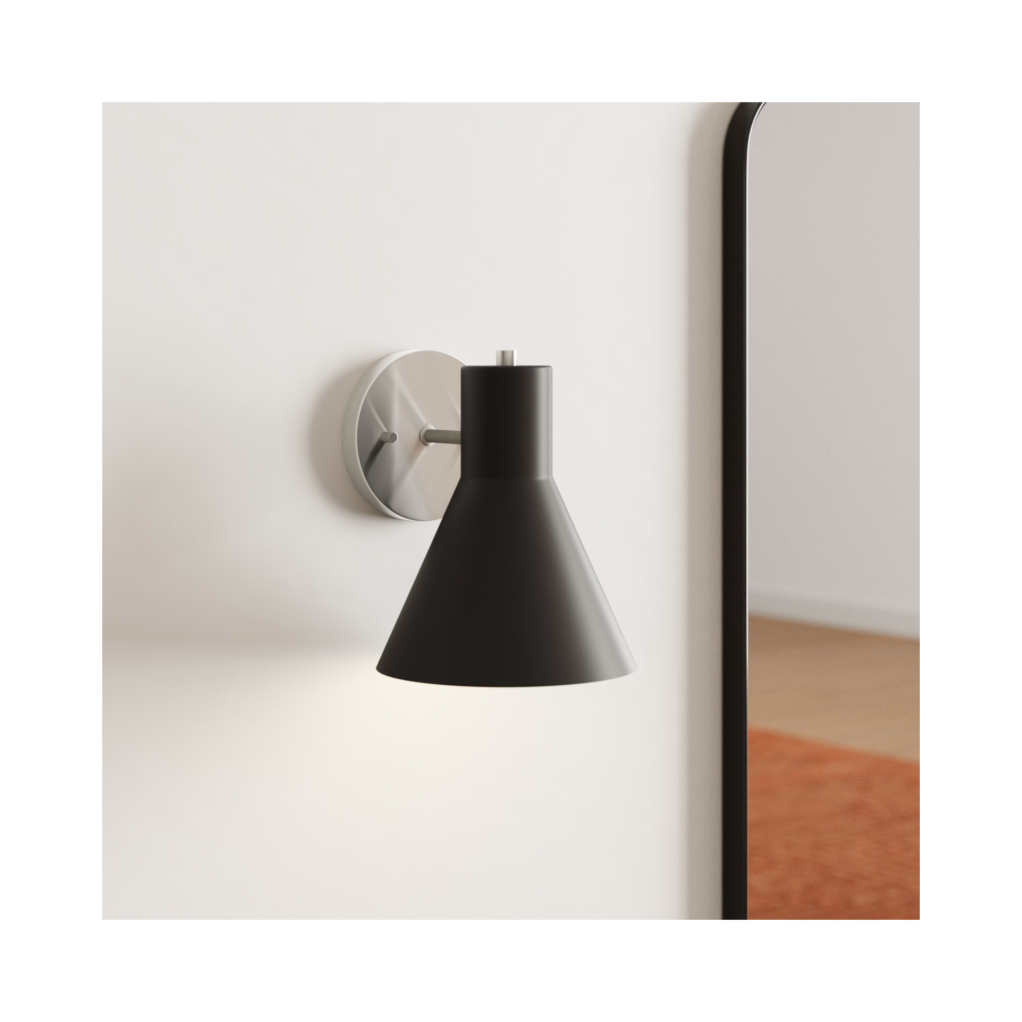 Byers 1 - Light Dimmable Armed Sconce, Brushed Nickel/Steel Black, No