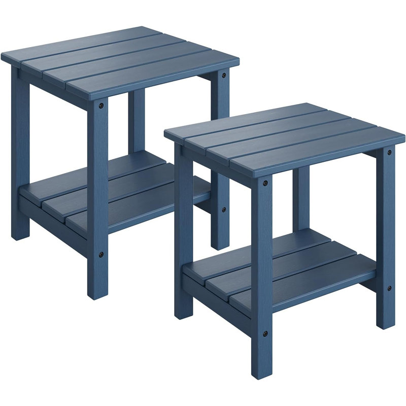 2 pièces Adirondack Table d'appoint pour l'extérieur, Bleu
