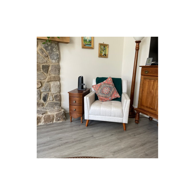 Narrow 2 Drawer End Table with Charging Station